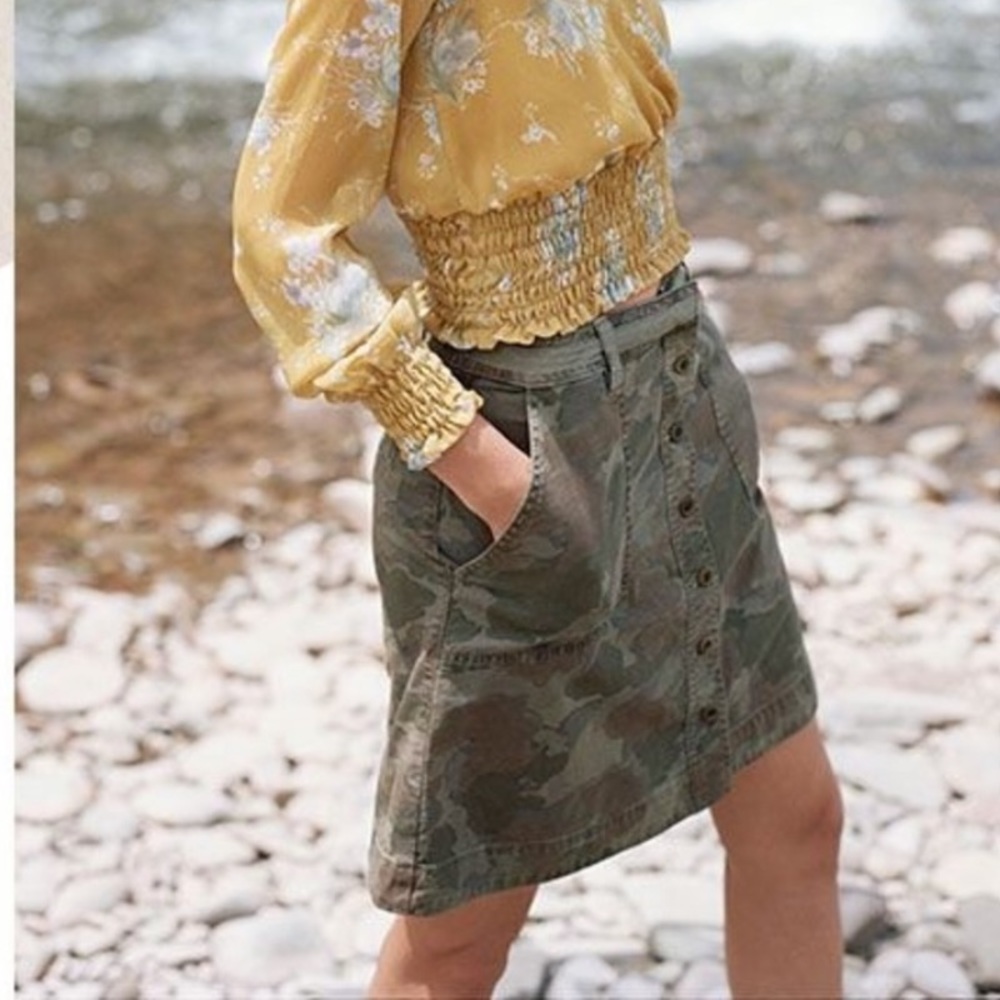 Anthropologie Camo mini skirt